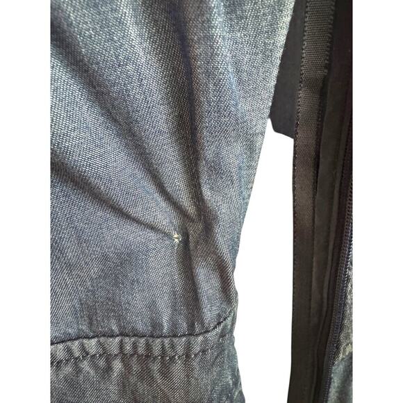 Tommy Hilfiger Shirt Dress Womens Blue Chambray Roll Tab Sleeve Pockets - Picture 8 of 16